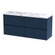 1200mm Wall Hung 4-Drawer Unit & Laminate Worktop - Nuie HAV2904LCM2 Blue, Blue colour ,image 1