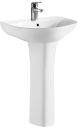 560mm Basin & Pedestal - Nuie NCG300 White, White colour ,image 1