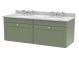 1200mm Wall Hung 2 Drawer Vanity & Marble Top - Nuie CLC894GR6 Green, Green colour ,image 1