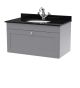 800mm Wall Hung 1 Drawer Vanity & Marble Top 1TH - Nuie CLC296BR1 Grey, Grey colour ,image 1