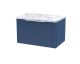 600mm Wall Hung Single Drawer Vanity & Laminate Worktop - Hudson Reed DFF394LCM Blue, Blue colour ,image 1