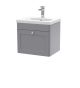 500mm Wall Hung 1 Drawer Vanity & Basin 1 - Nuie CLC291D Grey, Grey colour ,image 1