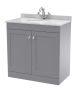 800mm Floor Standing 2 Door Vanity & Marble Top 1TH - Nuie CLC226GR1 Grey, Grey colour ,image 1