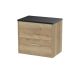 600mm Wall Hung 2 Drawer Vanity & Laminate Top - Hudson Reed JNU1824LSB Oak, Oak colour ,image 1