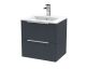 500mm Wall Hung 2 Drawer Vanity & Basin 2 - Hudson Reed DFF1492B Black, Black colour ,image 1