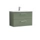 800mm Wall Hung 2 Drawer Vanity & Basin 4 - Nuie ARN826G Green, Green colour ,image 1