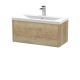 800mm Wall Hung Single Drawer Vanity & Basin 1 - Hudson Reed JNU1825A Oak, Oak colour ,image 1