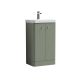500mm Floor Standing 2 Door Unit & Basin - Nuie COR804 Green, Green colour ,image 1