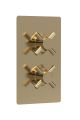 Twin Thermostatic Shower Valve - Hudson Reed KRI8210 Brass, Brass colour ,image 1