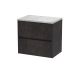 600mm Wall Hung 2 Drawer Unit & Worktop - Nuie HAV2604LBG Brown, Brown colour ,image 1