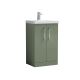 500mm Floor Standing 2 Door Vanity & Basin 3 - Nuie ARN801D Green, Green colour ,image 1