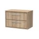800mm Wall Hung 2-Drawer Vanity with Worktop - Hudson Reed LIL3026W Oak