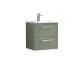 500mm Wall Hung 2 Drawer Vanity & Basin 2 - Nuie DPF892B Green, Green colour ,image 1