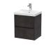 500mm Wall Hung 2 Drawer Unit & Basin 3 - Nuie HAV2602D Brown, Brown colour ,image 1