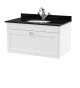 800mm Wall Hung 1 Drawer Vanity & Marble Top 1TH - Nuie CLC196BR1 White, White colour ,image 1