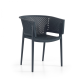 Oxy 810 x 500 Plastic Arm Chair - Anthracite