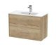 800mm Wall Hung 2 Drawer Vanity & Basin 2 - Hudson Reed JNU1826B Oak, Oak colour ,image 1