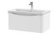 800mm Wall Hung 1 Drawer Vanity & Ceramic Basin - Nuie LUN106A White, White colour ,image 1