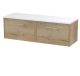 1200 Wall Hung 2-Drawer Vanity & Laminate Worktop - Hudson Reed JNU1822LSW2 Oak, Oak colour ,image 1