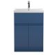 600mm Floor Standing 2-Door/Drawer Vanity Unit & Basin 3 - Hudson Reed URB303D Satin Blue, Blue colour ,image 1