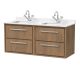 1200mm Wall Hung 4-Drawer Vanity with Marble Worktop Basin - Hudson Reed LIL2724WS2 Oak, Oak colour ,image 1
