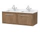1200mm Wall Hung Single Drawer Vanity with Marble Worktop Basin - Hudson Reed LIL2722WS2 Oak, Oak colour ,image 1