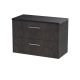 800mm Wall Hung 2 Drawer Vanity & Worktop - Hudson Reed JNU2626LSB Brown