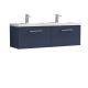 1200mm Wall Hung 2-Drawer Vanity & Double Basin - Nuie ARN2922C Blue, Blue colour ,image 1