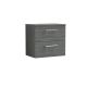 600mm Wall Hung 2 Drawer Vanity & Worktop - Nuie ARN524W Grey, Grey colour ,image 1