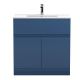 800mm Floor Standing 2-Door Vanity Unit & Basin 2 - Hudson Reed URB305B Satin Blue, Blue colour ,image 1