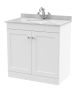 800mm Floor Standing 2 Door Vanity & Marble Top 1TH - Nuie CLC126GR1 White, White colour ,image 1