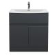 800mm Floor Standing 2 Door/Drawer Vanity & Basin 4 - Hudson Reed URB1405G Black, Black colour ,image 1