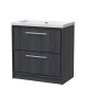 800mm Floor Standing 2-Drawer Vanity with Basin - 0 Tap Hole - Hudson Reed LIL2235K Grey, Grey colour ,image 1