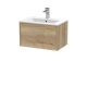 600mm Wall Hung Single Drawer Vanity & Basin 2 - Hudson Reed JNU1822B Oak, Oak colour ,image 1