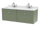 1200mm Wall Hung 2 Drawer Vanity & Marble Top - Nuie CLC894WR2 Green, Green colour ,image 1