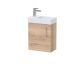 400mm Wall Hung Vanity & Basin - Nuie MIN031 Oak, Oak colour ,image 1