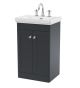 500mm Floor Standing 2-Door Vanity & Basin 3TH - Nuie CLC1423B Black, Black colour ,image 1