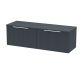 1200mm Wall Hung 2 Drawer Vanity & Worktop - Hudson Reed DFF1494W2 Black, Black colour ,image 1