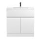 800mm Floor Standing 2-Door Vanity Unit & Basin 2 - Hudson Reed URB105B Satin White, White colour ,image 1