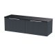 1200 Wall Hung 2-Drawer Vanity & Laminate Worktop - Hudson Reed DFF1494LSB2 Black