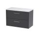 800mm Wall Hung 2 Drawer Vanity & Laminate Top - Hudson Reed JNU2226LSW Grey, Grey colour ,image 1
