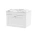 600mm Wall Hung 1-Drawer Vanity with Marble Top - Nuie CLC194CMT White, White colour ,image 1