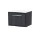 600mm Wall Hung Single Drawer Vanity with Marble Worktop - Hudson Reed LIL2222WMT Grey, Grey colour ,image 1