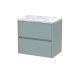 600 Wall Hung 2-Drawer Unit & Laminate Worktop - Nuie HAV2304LCM Grey, Grey colour ,image 1