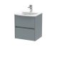 500mm Wall Hung 2 Drawer Unit & Basin 4 - Nuie HAV2302G Grey, Grey colour ,image 1