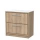 800mm Floor Standing 2-Drawer Vanity with Marble Worktop - Hudson Reed LIL3035WMT Oak, Oak colour ,image 1