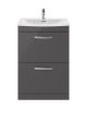 600mm Floor Standing Cabinet With Basin 4 - Nuie ATH076G Gloss Grey, Grey colour ,image 1