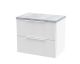 600mm Wall Hung 2 Drawer Vanity & Laminate Top - Hudson Reed DFF193LBG White, White colour ,image 1