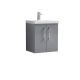 500mm Wall Hung 2 Door Vanity & Basin 3 - Nuie ARN2221D Grey, Grey colour ,image 1