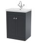 600mm Floor Standing 2-Door Vanity with Basin - 1 Tap Hole - Nuie CLC1425E Black, Black colour ,image 1